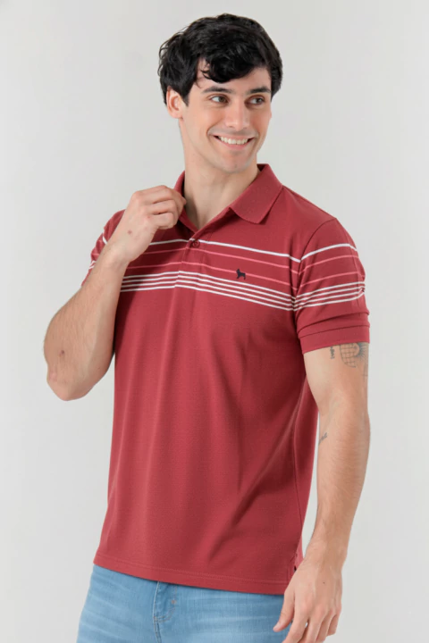 Chomba rayada NOVARA rojo melange - comprar online