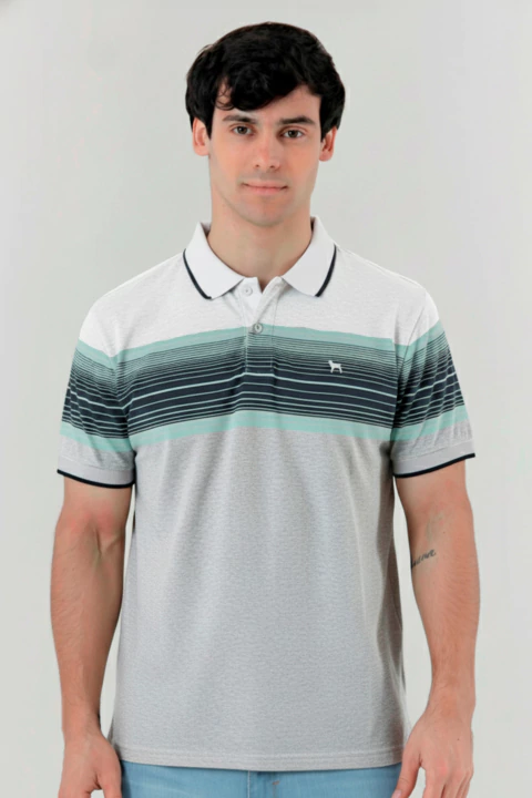 Chomba rayada CALABRIA gris melange - comprar online