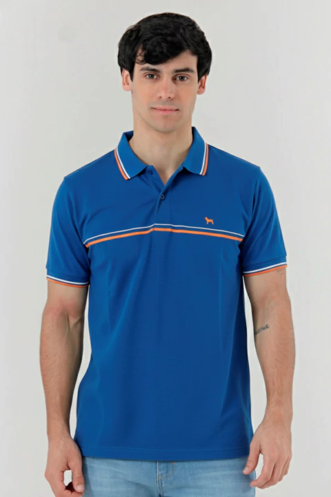 Chomba rayada BOLONIA azul medio - comprar online