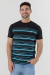 Remera rayada algodón con elastano MILAN negra - comprar online