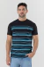 Remera rayada algodón con elastano MILAN negra - tienda online