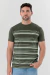 Remera rayada MILAN verde militar - comprar online
