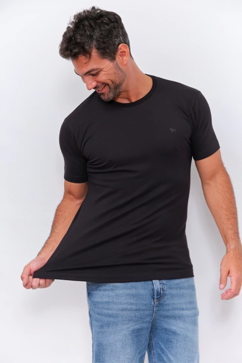 Remera con elastano Slim Fit Negra