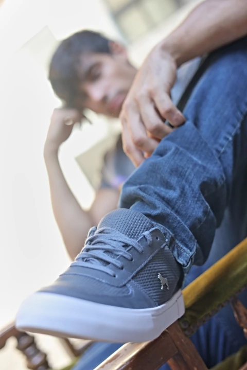 Zapatillas de cuero Max azules - comprar online