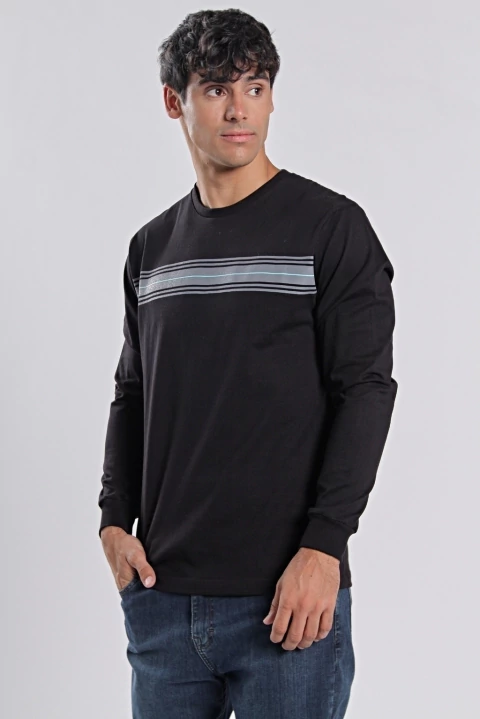 Remera manga larga Cadiz negra - comprar online