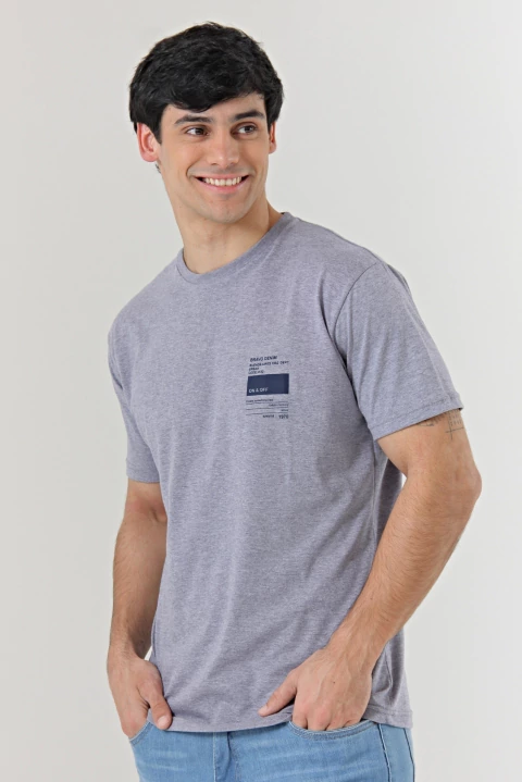 Remera On off Azul melange - comprar online