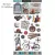 Kit 4 Papéis Scrap +2 Adesivos +1 Die Cuts Old Days - Litoarte - loja online