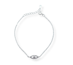 Pulseira Olho Grego Cravejado Prata 925
