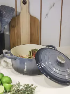 Cacerola Hierro Enlozado Gris 25 cm FEUER - comprar online