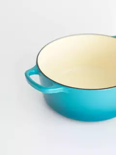 Cacerola Hierro Enlozado con Mango Feuer 18 Cm Celeste - Diseno Bazar