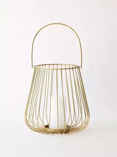 Posa Vela Metal Saras Dorado 18x25 cm