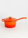 Cacerola Hierro Enlozado con Mango Feuer 18 Cm Naranja