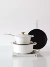 Batería de Cocina Hierro Enlozado Feuer Blanco 3 Piezas