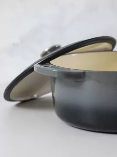 Cacerola Hierro Enlozado Gris 25 cm FEUER - Diseno Bazar