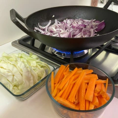 Wok Sarten Hierro Fundido Con Asas 36 Cm Hornalla Fuego OPALO - Diseno Bazar