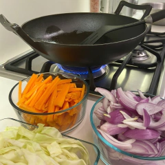 Wok Sarten Hierro Fundido Con Asas 36 Cm Hornalla Fuego OPALO - tienda online