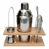 SET BARMAN DE 6 PIEZAS CON BASE DE MADERA