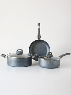 Batería de Cocina Jena 3 Piezas Gris Antiadherente Apta Inducción - comprar online