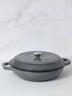 Paellera Olla Hierro Enlozado Gris 32 Cm FEUER