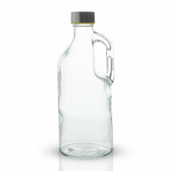 BOTELLA REDONDA LISA CON ASA Y TAPA DE ACERO