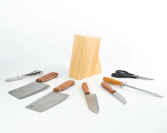 TACO DE MADERA CON 7 PIEZAS IDEAL PARA ASADO - comprar online