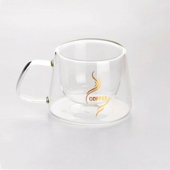Taza Doble de Vidrio Cuadrado 200 ml