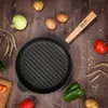 Sarten Grill Hierro Fundido Redonda Mango Madera 26 cm de Diametro BRIZOLL UCRANIA