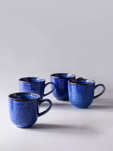 SET X 6 TAZAS MUG AZUL MARINO