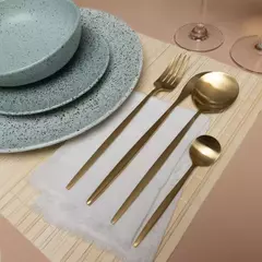 Set De 24 Cubiertos De Acero Inoxidable Premium (Dorados Con Mango Dorado) en internet