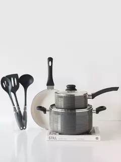 Batería de cocina Oster Ridge Valley 8 Piezas Gris
