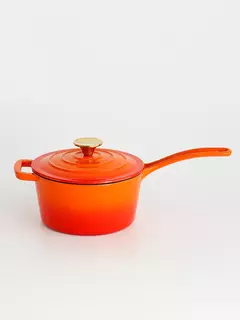 Cacerola Hierro Enlozado con Mango Feuer 18 Cm Naranja - comprar online