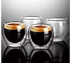 Vaso Taza X 2 Unid Doble Vidrio Tipo Bodum One 80ml Café en internet