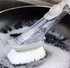 Cepillo Para Limpiar Platos Con Dispenser De Detergente - Diseno Bazar