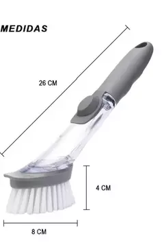 Cepillo Para Limpiar Platos Con Dispenser De Detergente