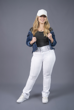 JEAN CON FAJA OXFORD BLANCO 36 al 50 - comprar online