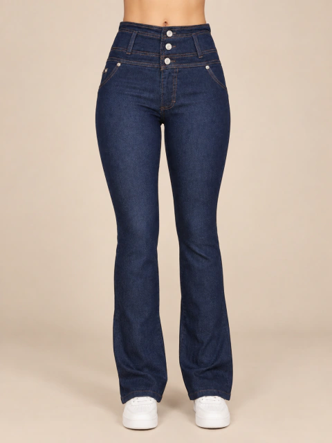 JEAN CON FAJA SEMI-OXFORD AZUL OSCURO 36 al 60