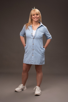 VESTIDO DE JEAN CELESTE S AL XXL