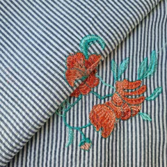 POPLIN BORDADO RAYADO - comprar online