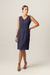 Vestido com recortes decote V sem mangas com bolso inclinado (REF. 946) - comprar online
