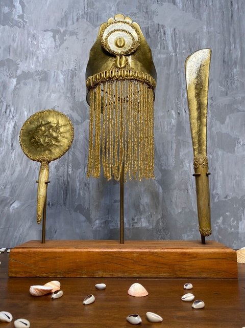 Conjunto de Oxum com Adê, Abebê e Alfange