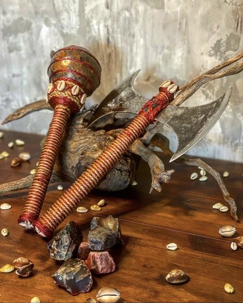 Conjunto de Xangô com Oxê/Machado e Xerê