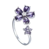 AN9554 ANILLO FLOR VIOLET PLATA 925