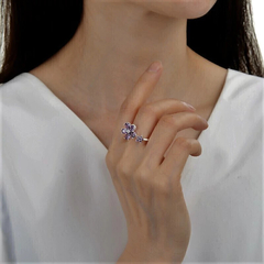 AN9554 ANILLO FLOR VIOLET PLATA 925 - comprar online