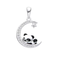 DJ763 DIJE PANDA LUNA PLATA 925