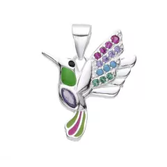 DJ761 DIJE COLIBRI MULTICOLOR PLATA 925