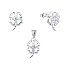 ARO1893 SET AROS Y DIJE PLATA 925