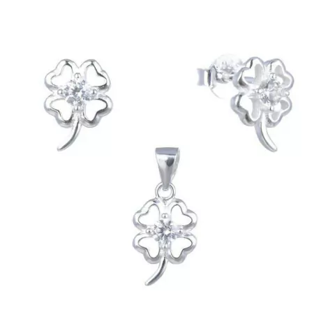 ARO1893 SET AROS Y DIJE PLATA 925