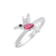 AN9531 ANILLO COLIBRÍ PINK PLATA 925
