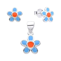ARO1691 SET DE AROS Y DIJE PLATA 925