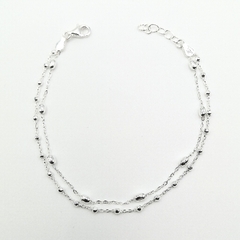 PUO314 PULSERA DOBLE DE PLATA 925 - Espíritu Joyas Oficial - Plata 925